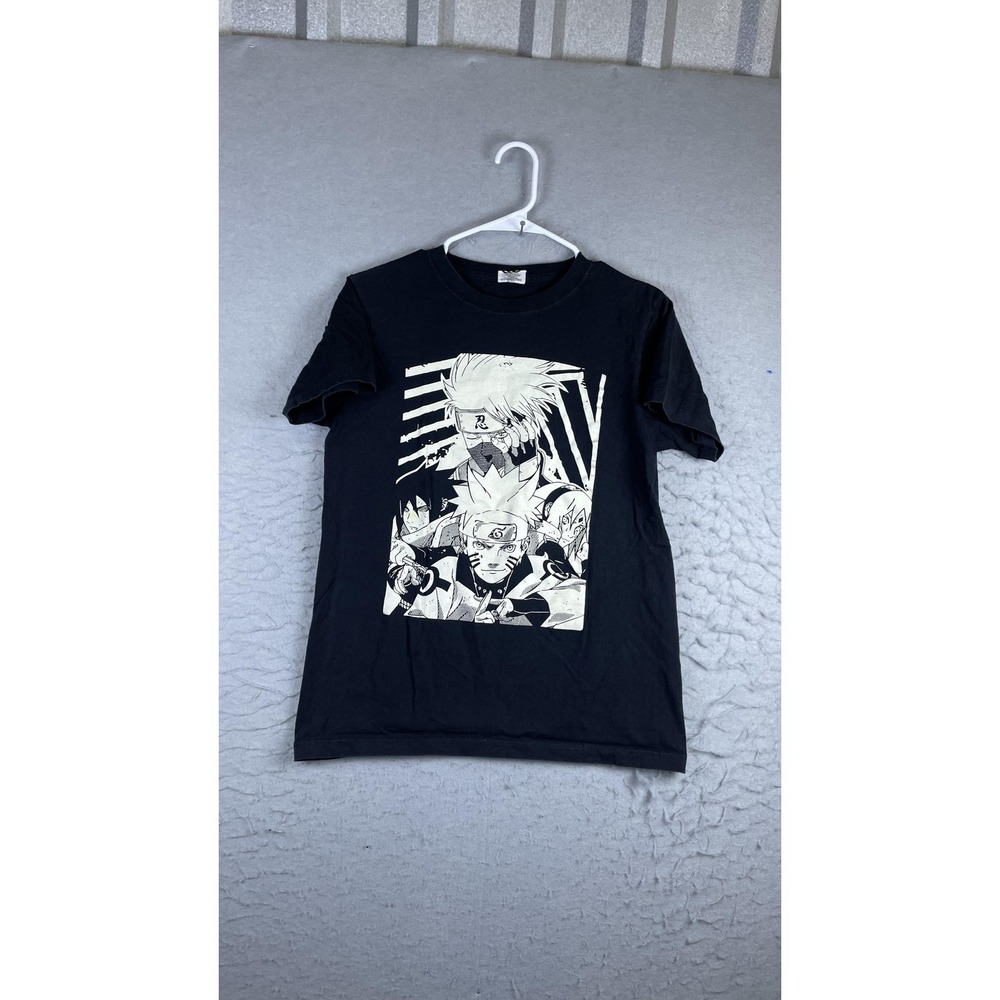 Naruto Shirt Mens Medium Black Team 7 Kakashi Graphic Anime Olimpus Sasuke Tee